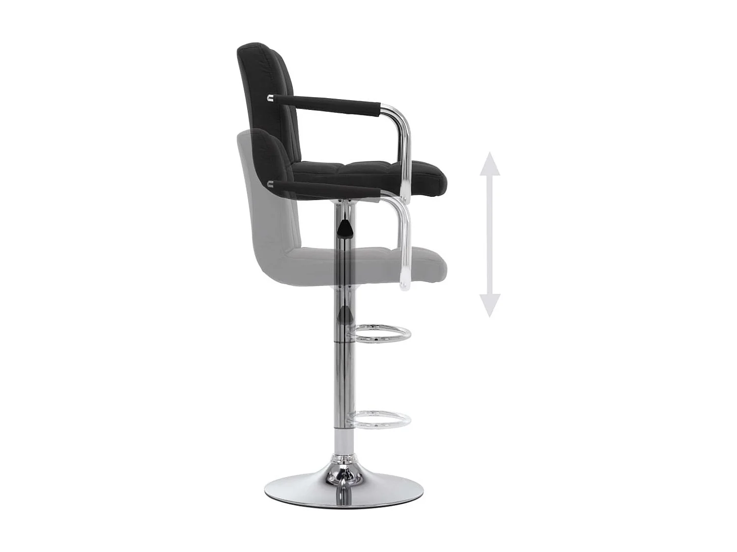 Chaises de bar 2 pcs Noir Tissu