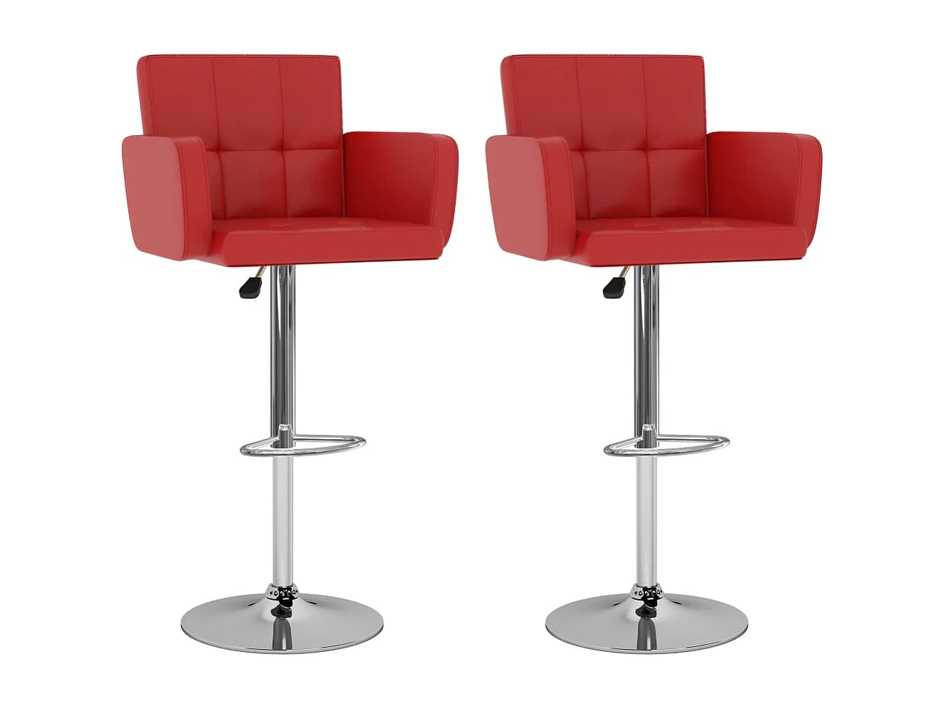 Tabourets de bar 2 pcs Rouge Similicuir 11