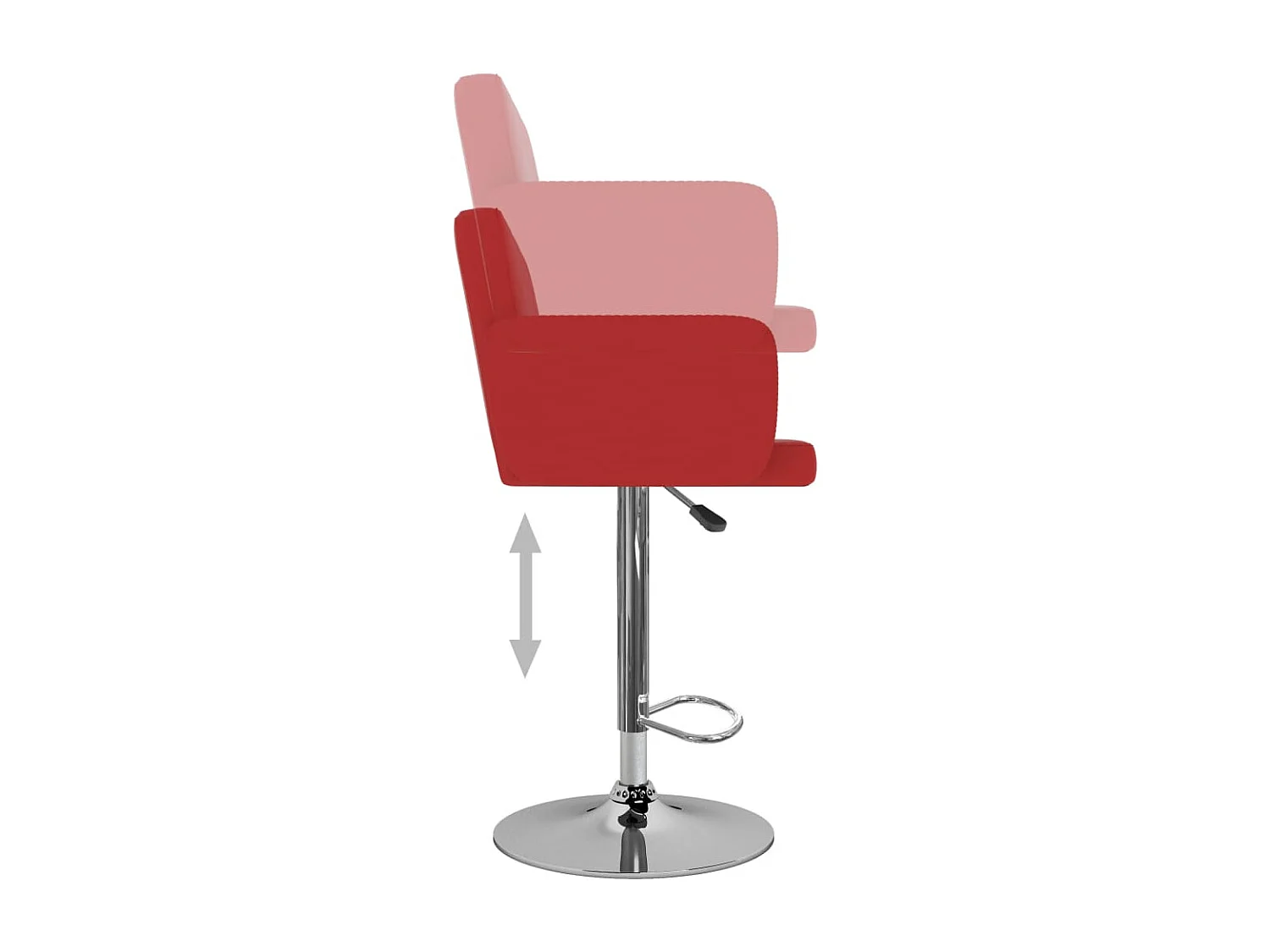 Tabourets de bar 2 pcs Rouge Similicuir 11