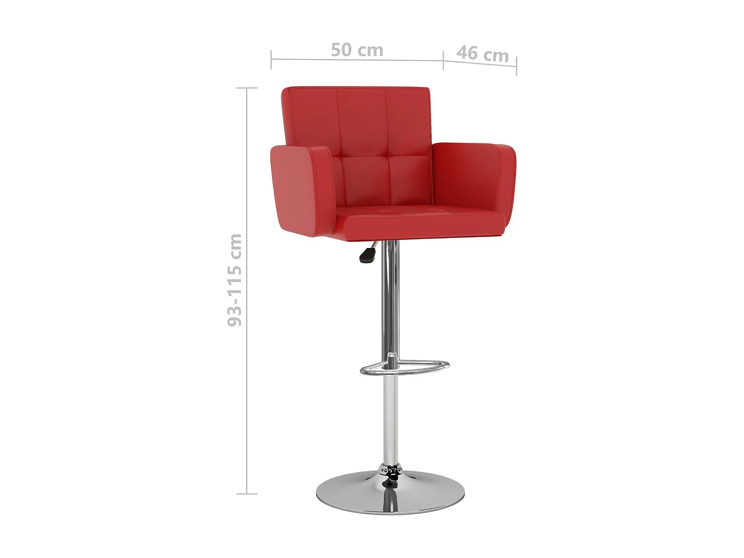 Tabourets de bar 2 pcs Rouge Similicuir 11
