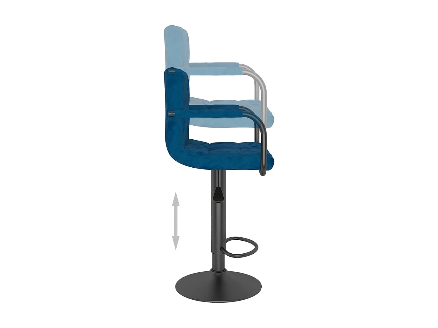 Tabourets de bar design avec accoudoir velours bleu Konfa
