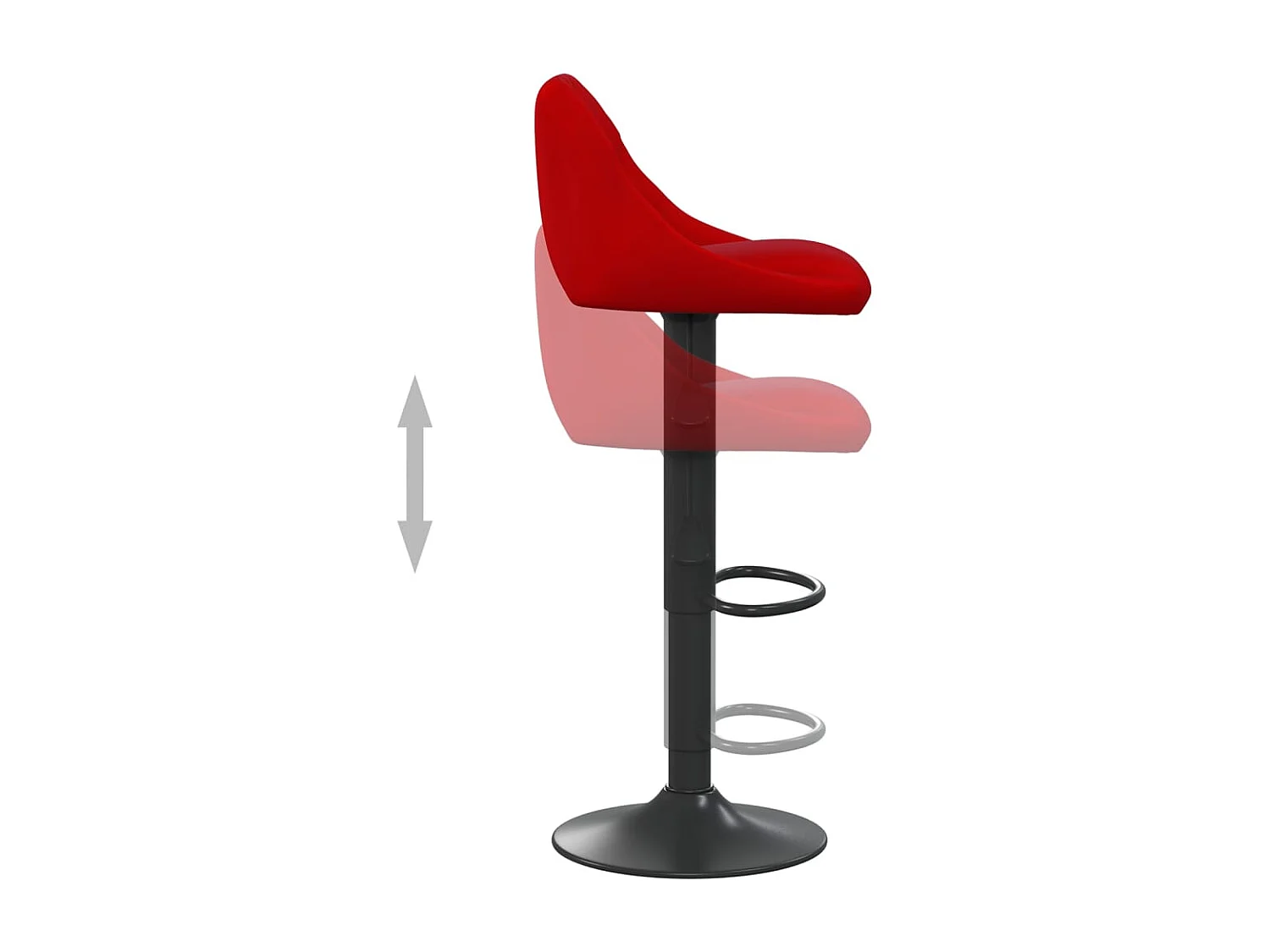 Tabouret de bar Rouge bordeaux Velours