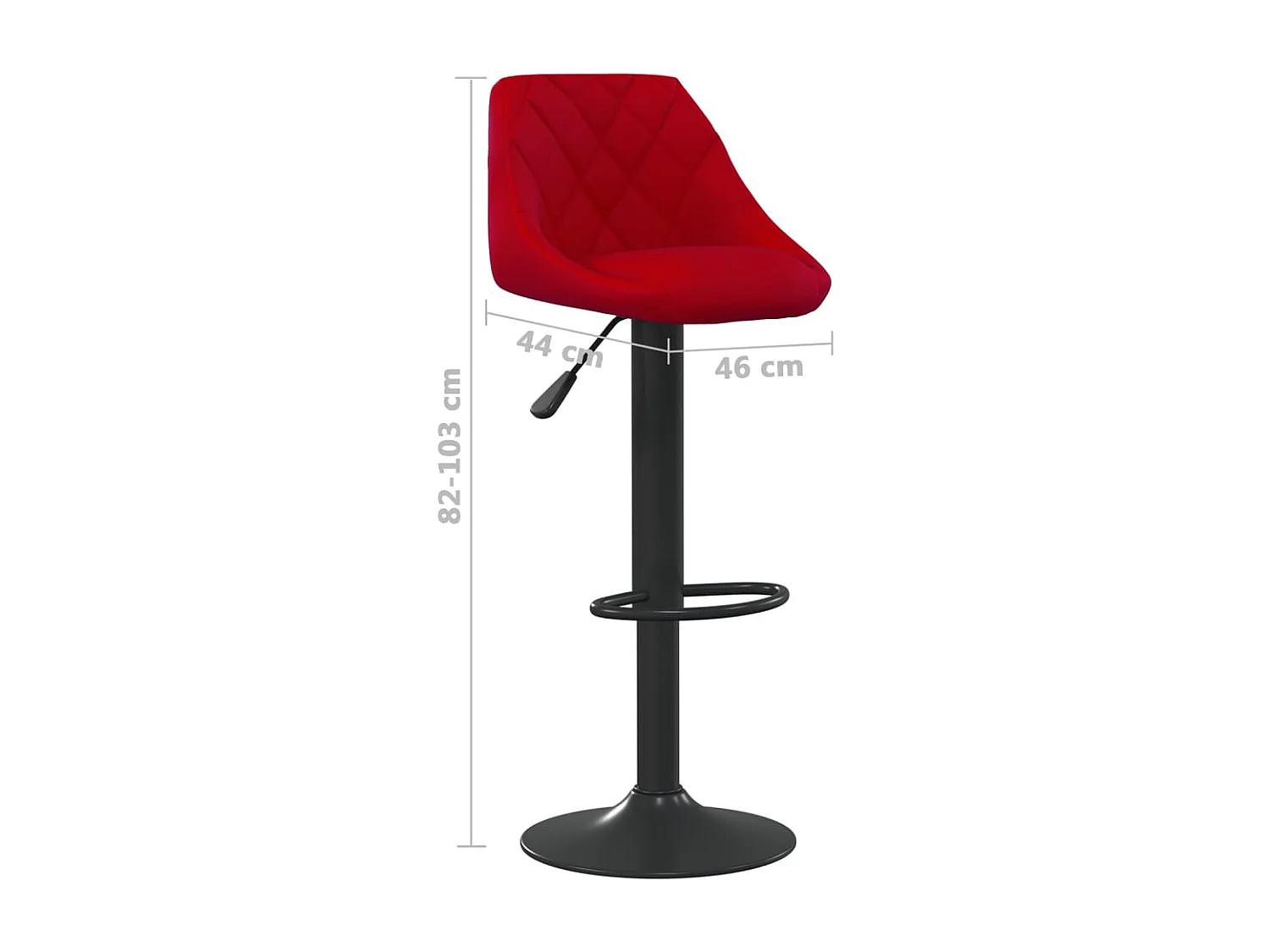 Tabouret de bar Rouge bordeaux Velours