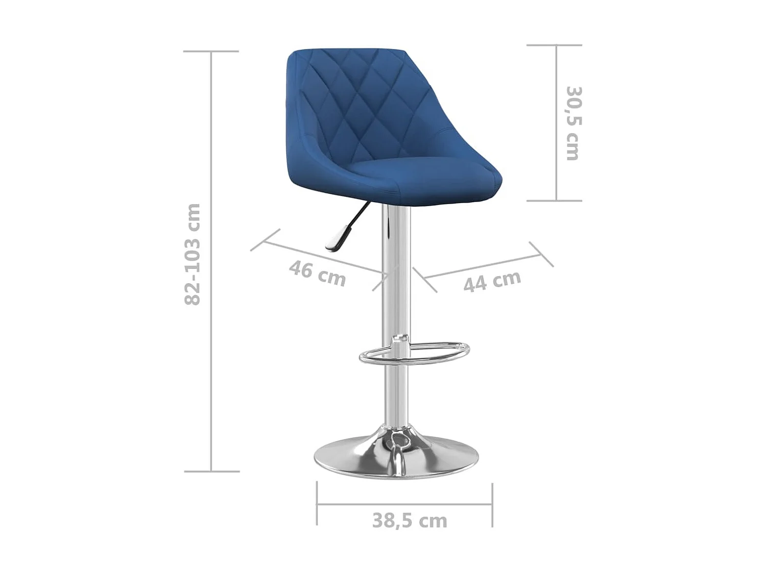 Tabouret de bar Bleu Velours 7
