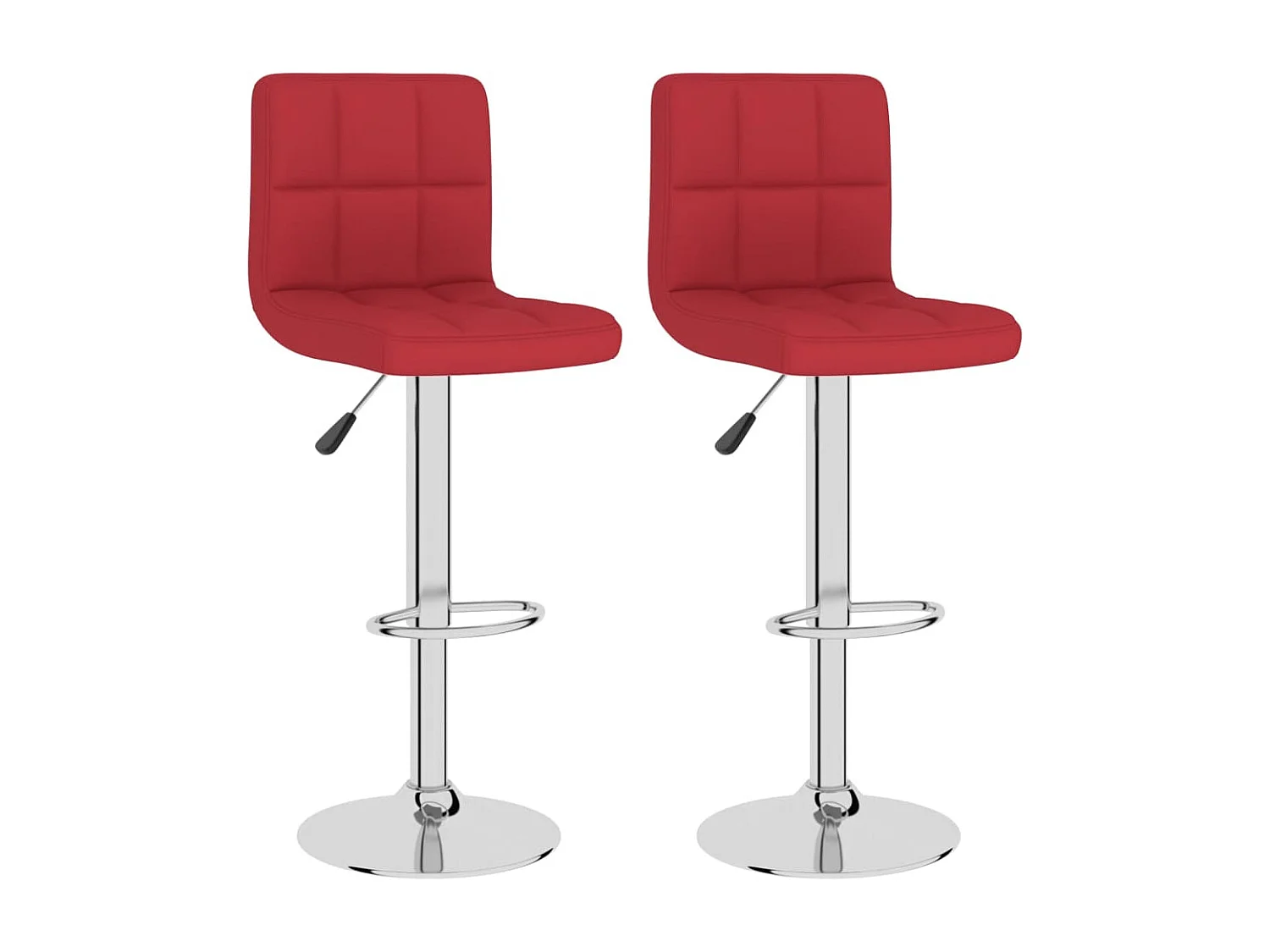 Tabourets de bar 2 pcs Rouge bordeaux Tissu 9