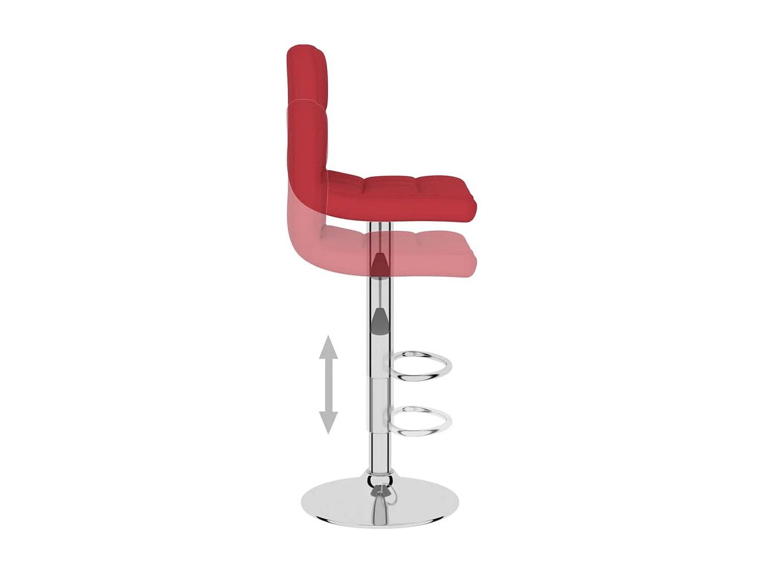 Tabourets de bar 2 pcs Rouge bordeaux Tissu 9