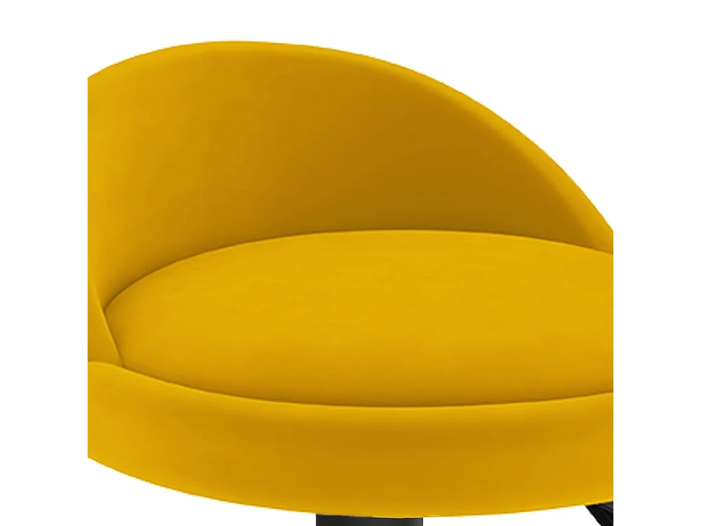 Tabourets de bar 2 pcs Jaune Velours 2