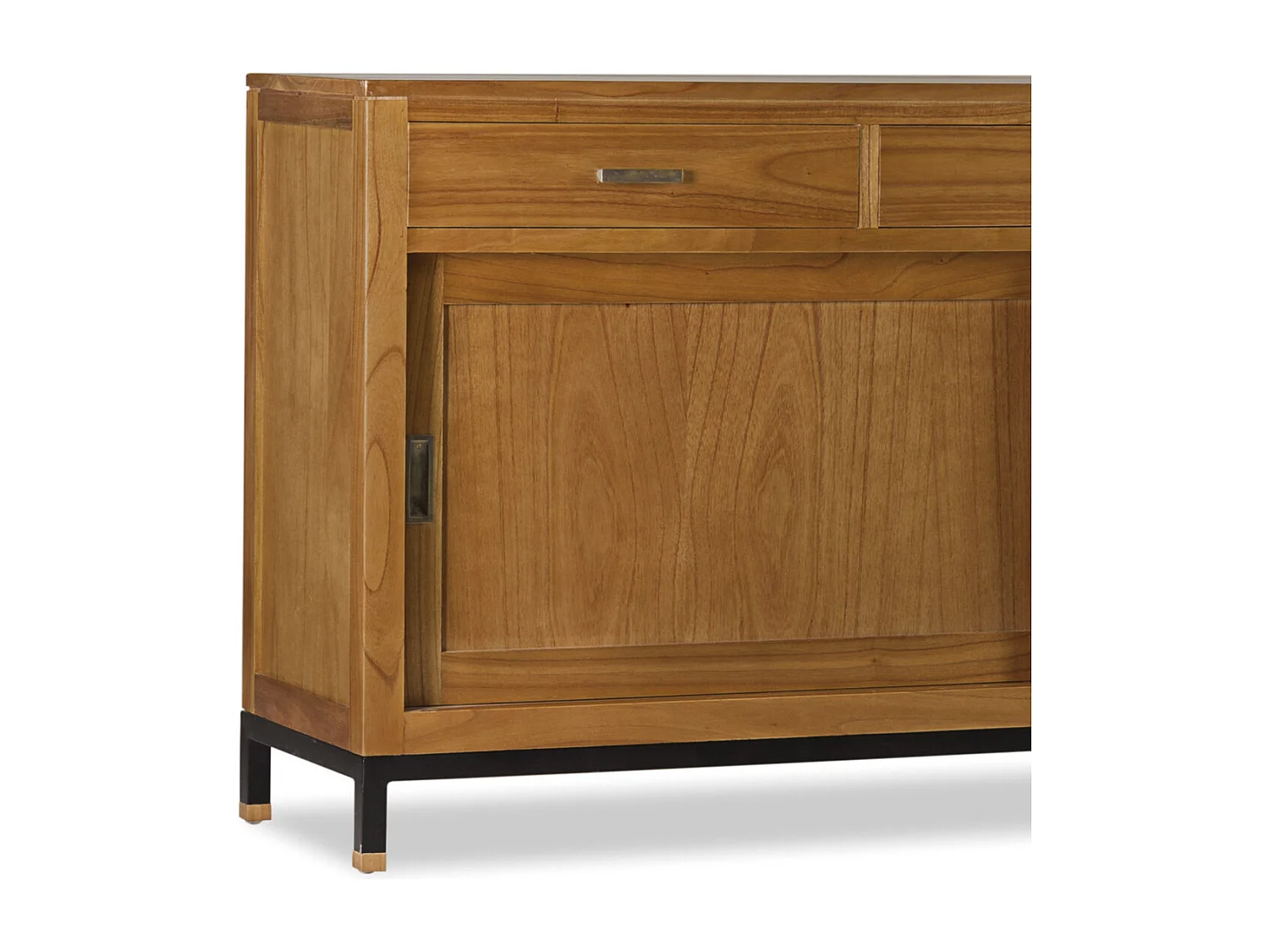 Buffet en bois clair massif de Mindy 2 portes coulissantes 3 tiroirs Zandhu 180cm