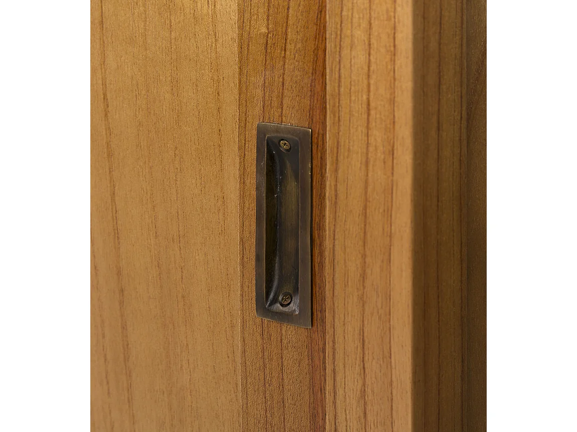 Buffet en bois clair massif de Mindy 2 portes coulissantes 3 tiroirs Zandhu 180cm
