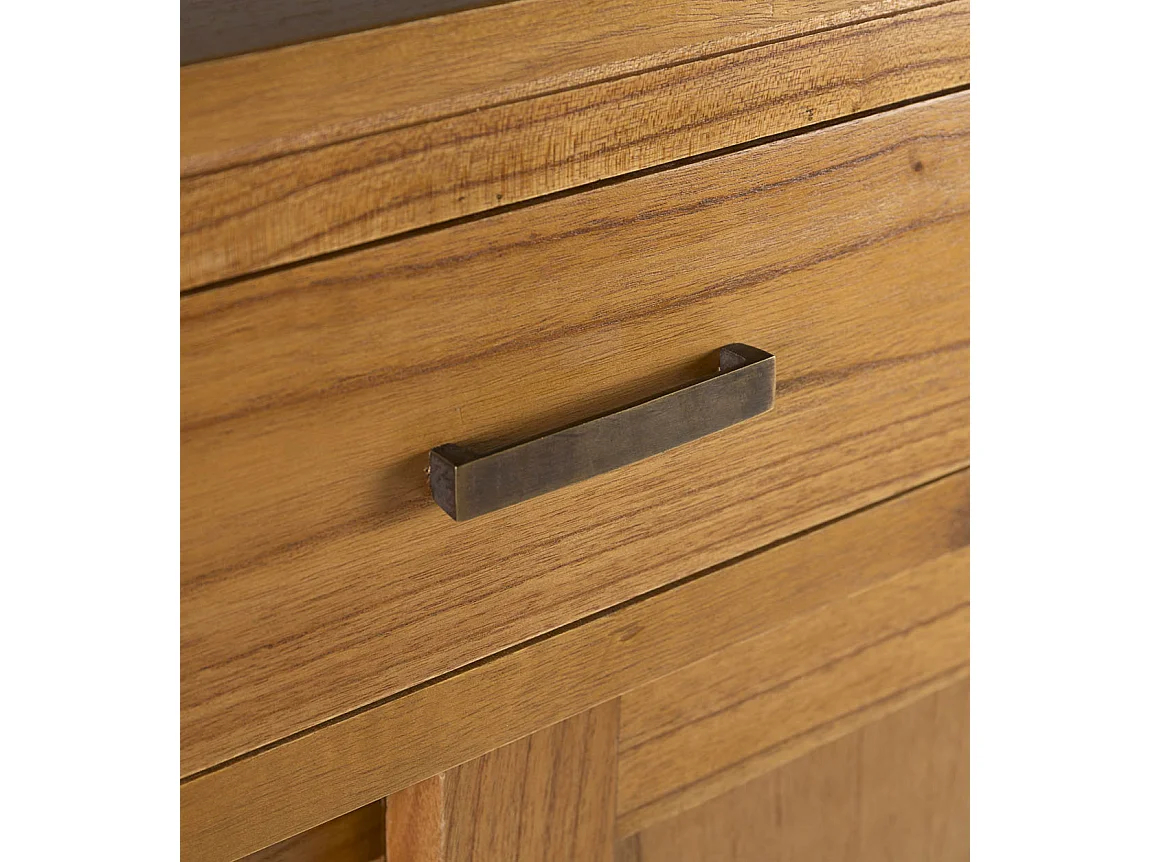 Buffet en bois clair massif de Mindy 2 portes coulissantes 3 tiroirs Zandhu 180cm