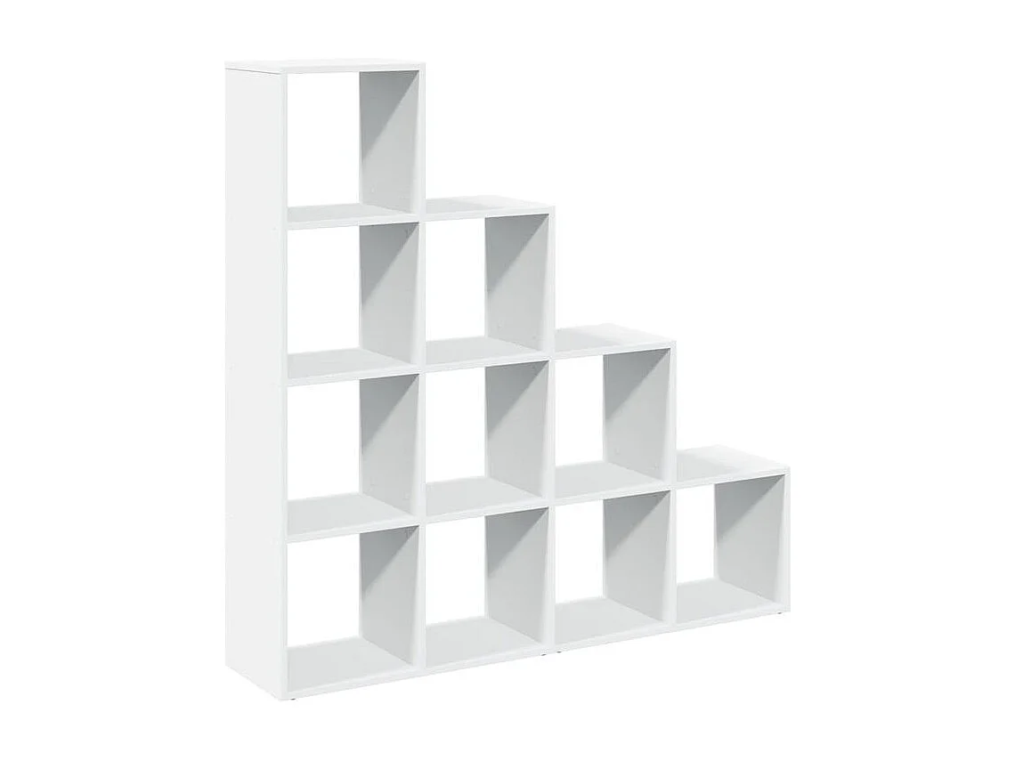 Étagère séparatrice de pièce à 4 niveaux blanc 131,5x29x131,5