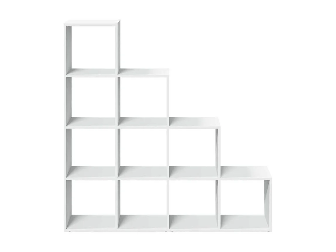 Étagère séparatrice de pièce à 4 niveaux blanc 131,5x29x131,5