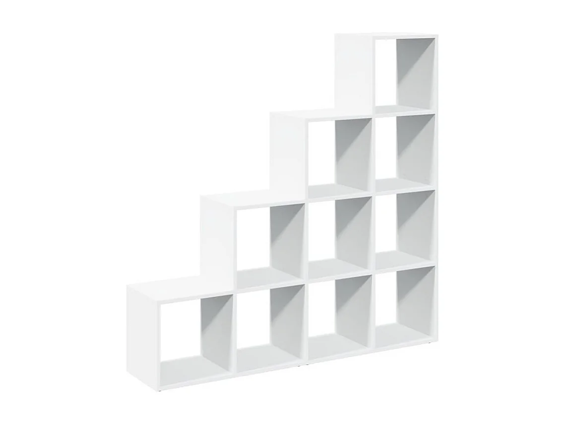 Étagère séparatrice de pièce à 4 niveaux blanc 131,5x29x131,5