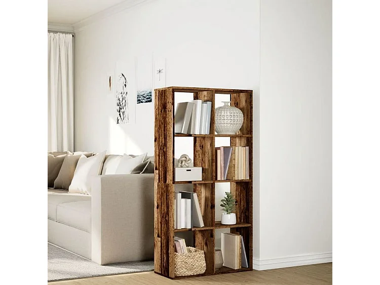 Étagère séparatrice de pièce vieux bois 69,5x29x137,5