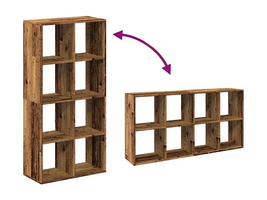Étagère séparatrice de pièce vieux bois 69,5x29x137,5