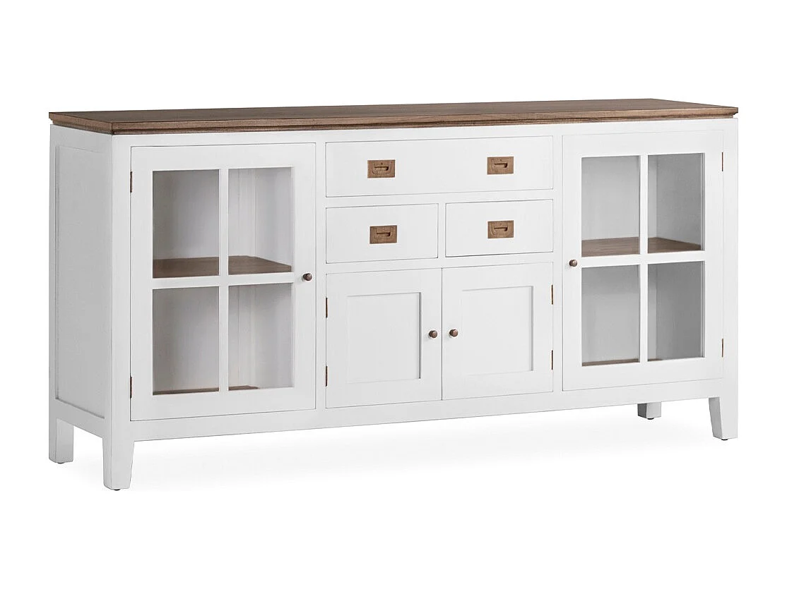 Buffet KOREST – Bois massif blanc et marron
