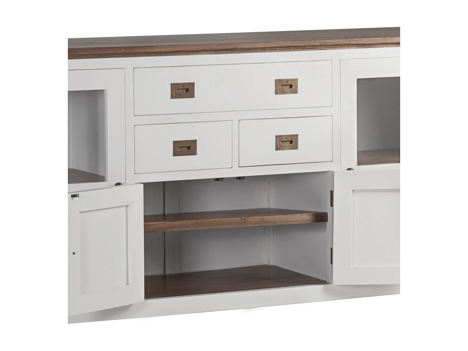 Buffet KOREST – Bois massif blanc et marron