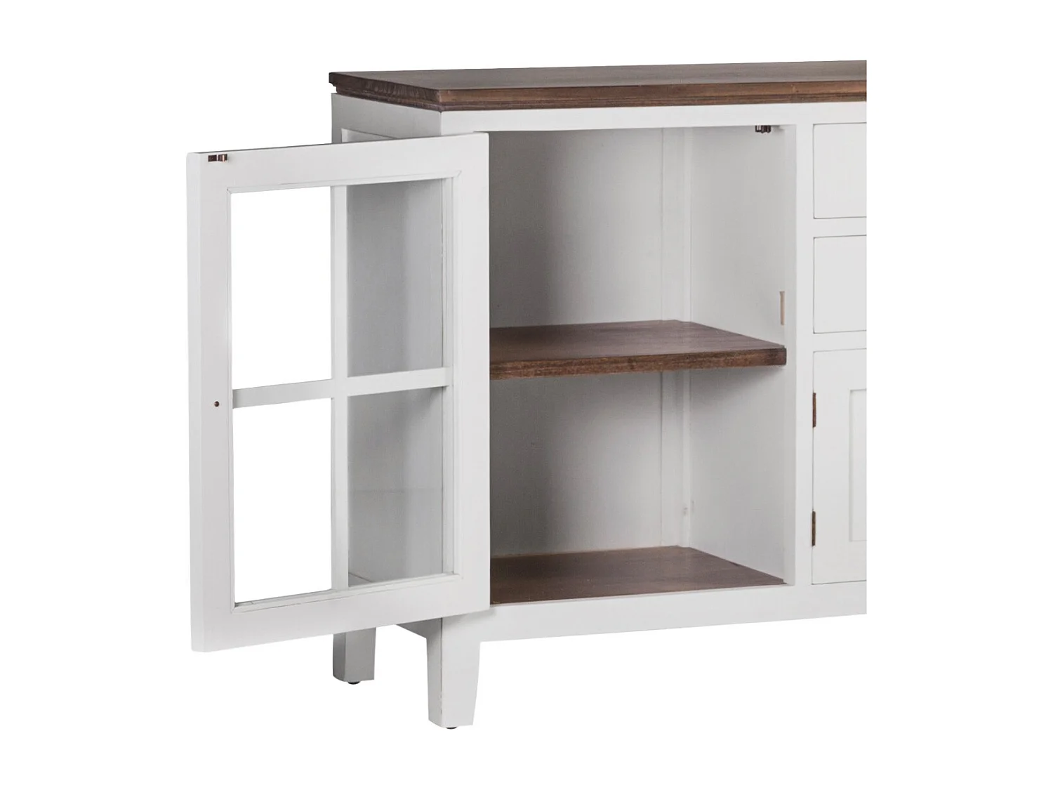 Buffet KOREST – Bois massif blanc et marron
