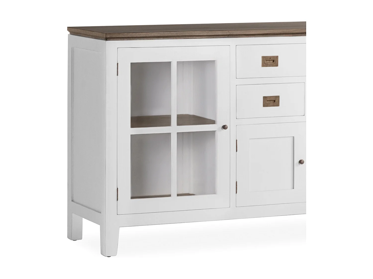 Buffet KOREST – Bois massif blanc et marron