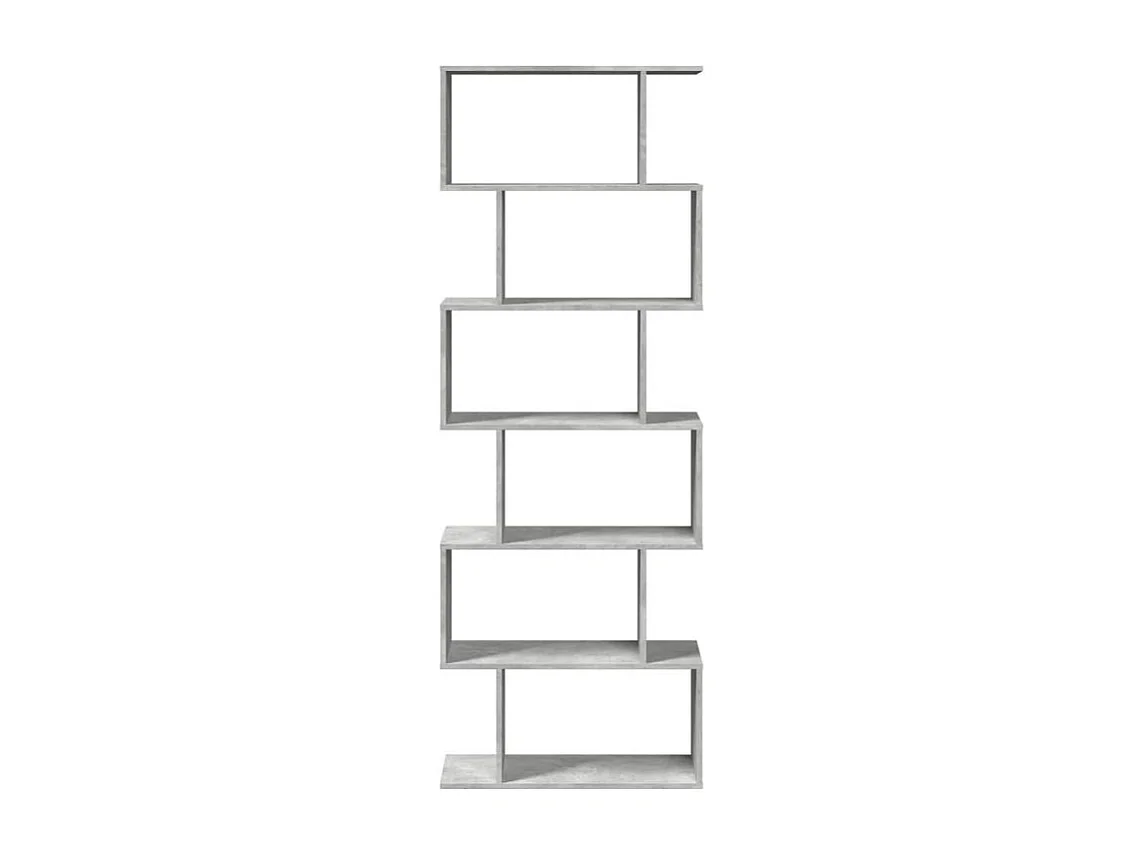 Étagère séparatrice de pièce à 6 niveaux gris béton 70x24x193