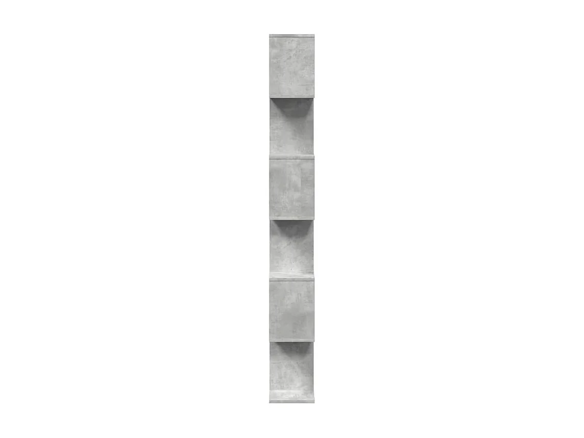 Étagère séparatrice de pièce à 6 niveaux gris béton 70x24x193