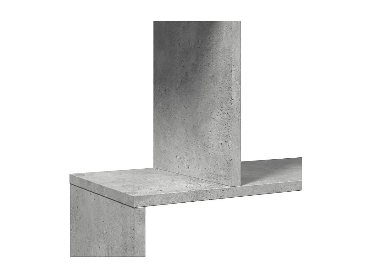 Étagère séparatrice de pièce à 6 niveaux gris béton 70x24x193