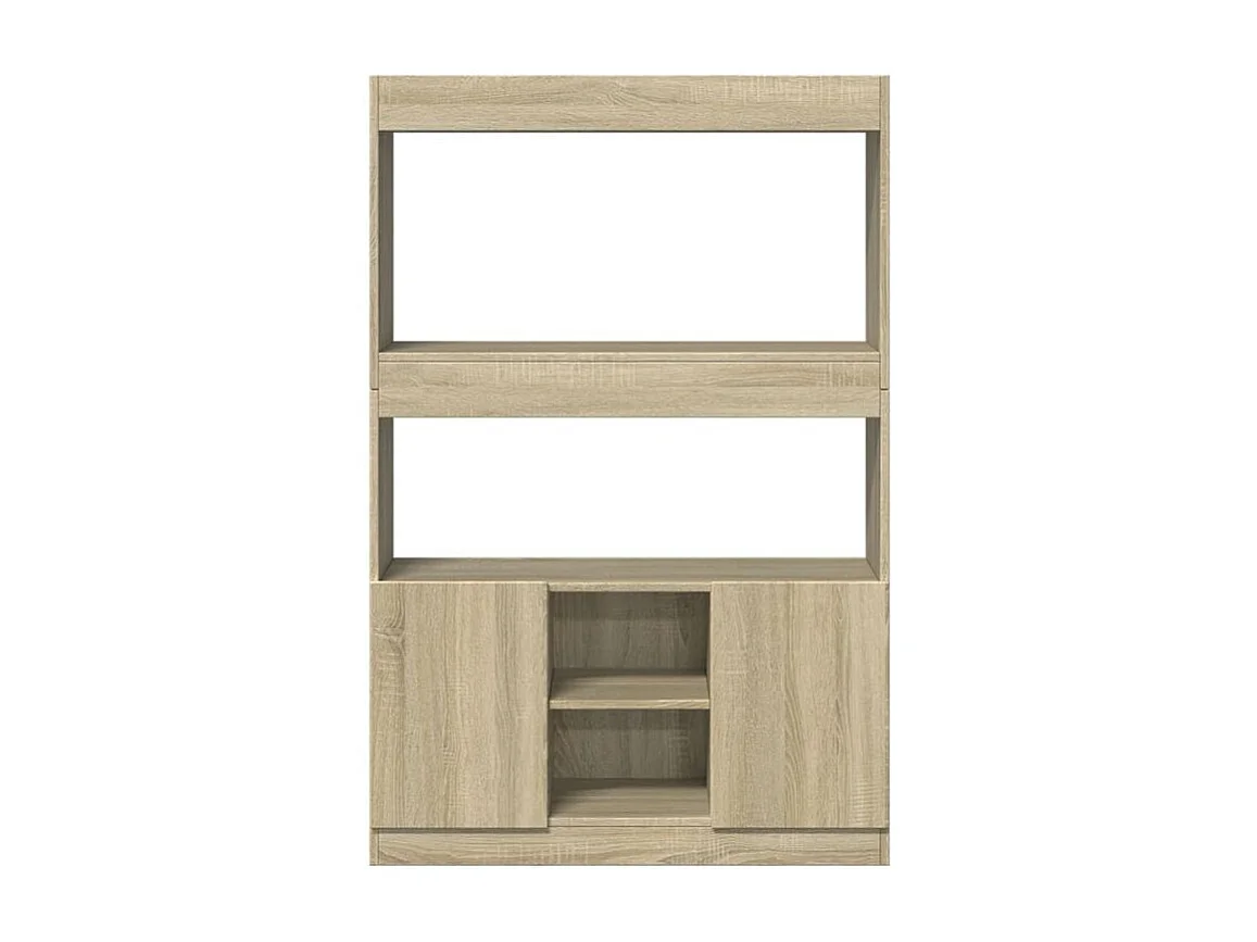 Bibliothèque multifonctionnelle en bois L92xH140xP33 – Collection Bibla-Chêne clair