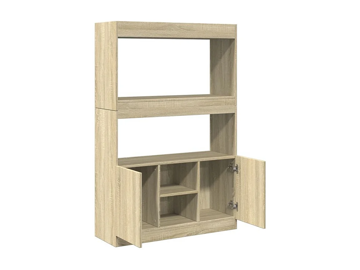 Bibliothèque multifonctionnelle en bois L92xH140xP33 – Collection Bibla-Chêne clair