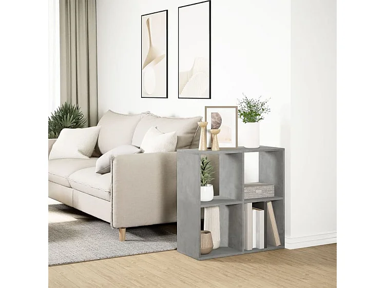 Étagère séparatrice de pièce gris béton 69,5x29x69,5