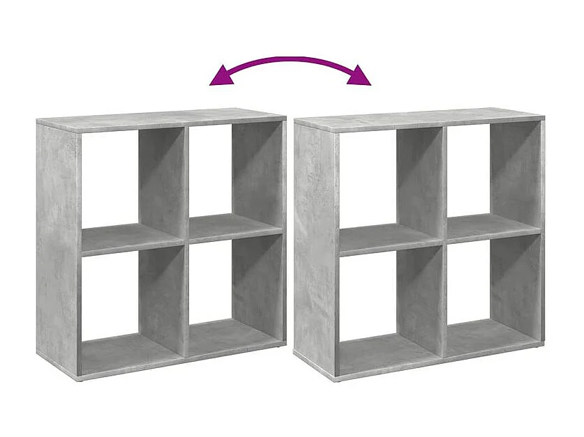 Étagère séparatrice de pièce gris béton 69,5x29x69,5