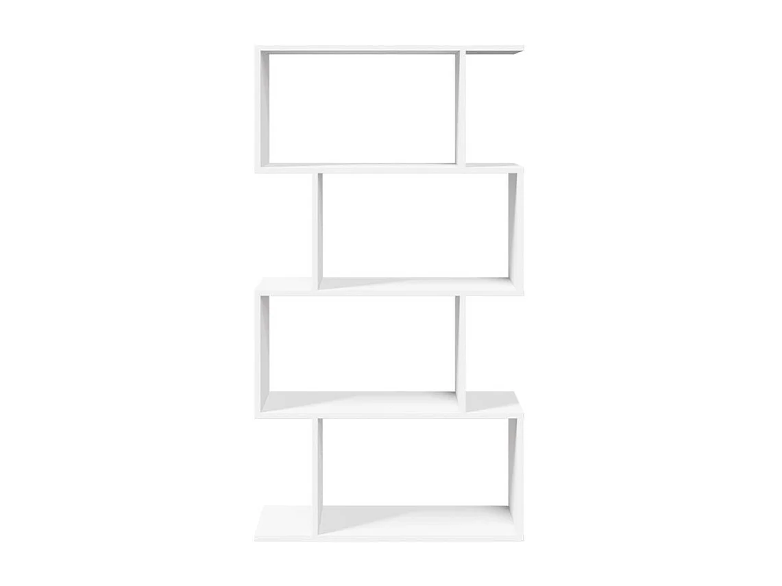 Étagère séparatrice de pièce à 4 niveaux blanc bois ingénierie