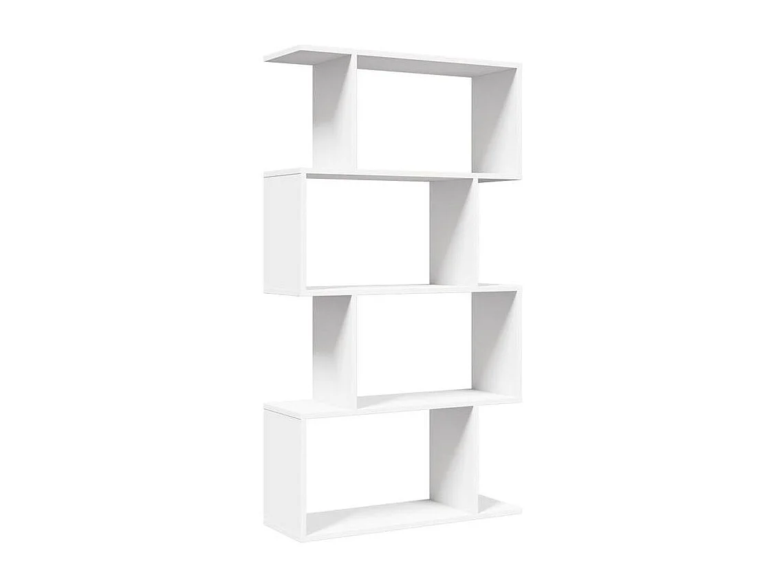 Étagère séparatrice de pièce à 4 niveaux blanc bois ingénierie