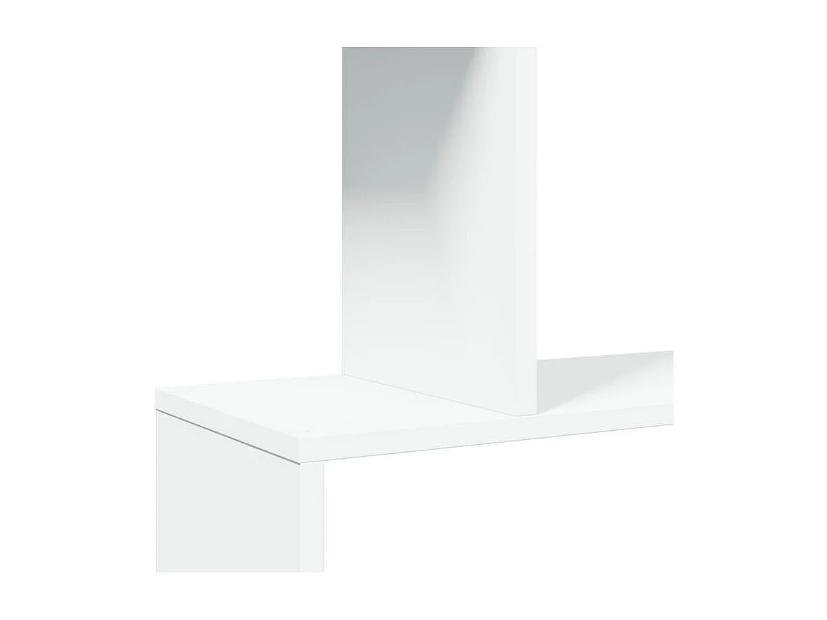 Étagère séparatrice de pièce à 4 niveaux blanc bois ingénierie