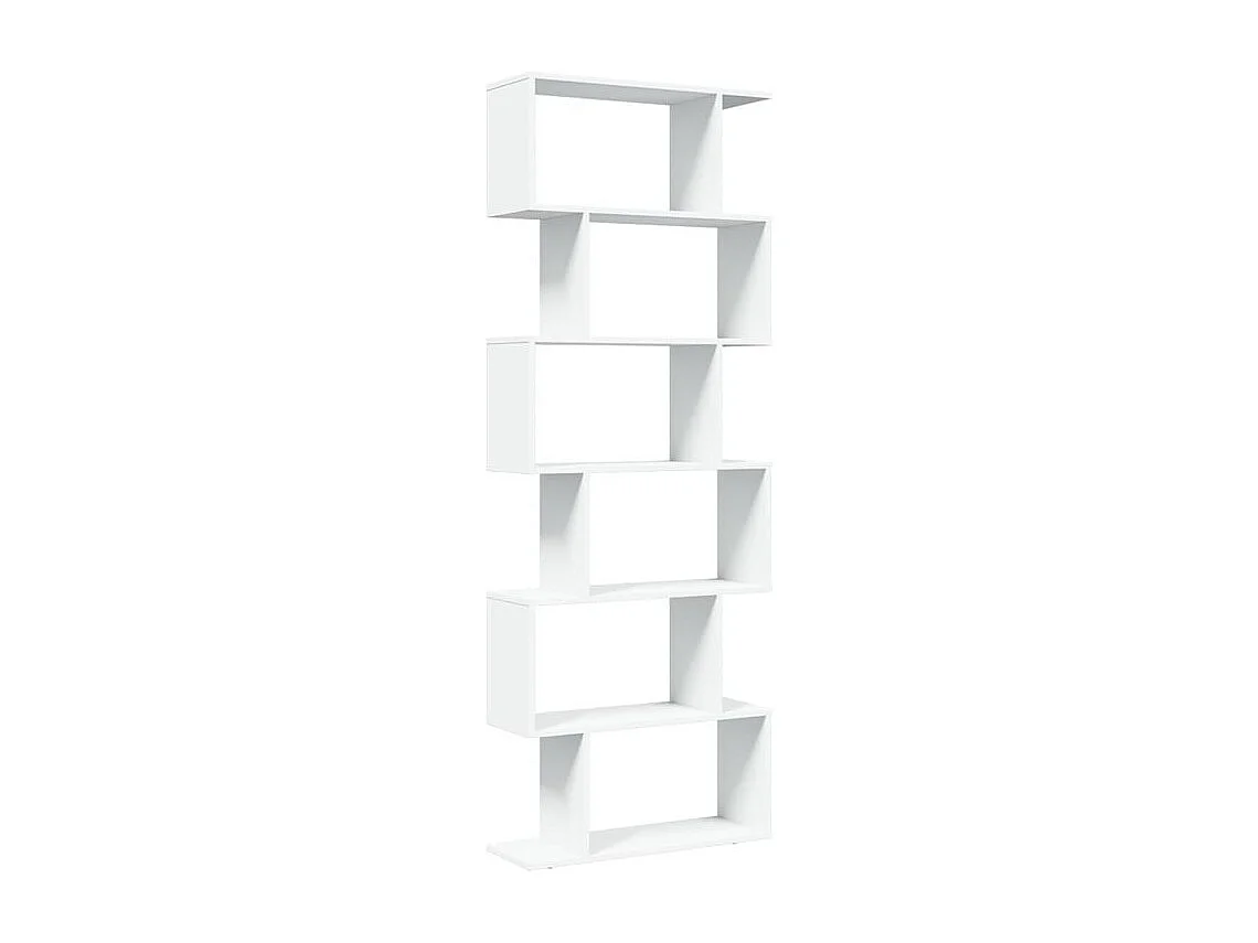 Étagère séparatrice de pièce à 6 niveaux blanc 70x24x193