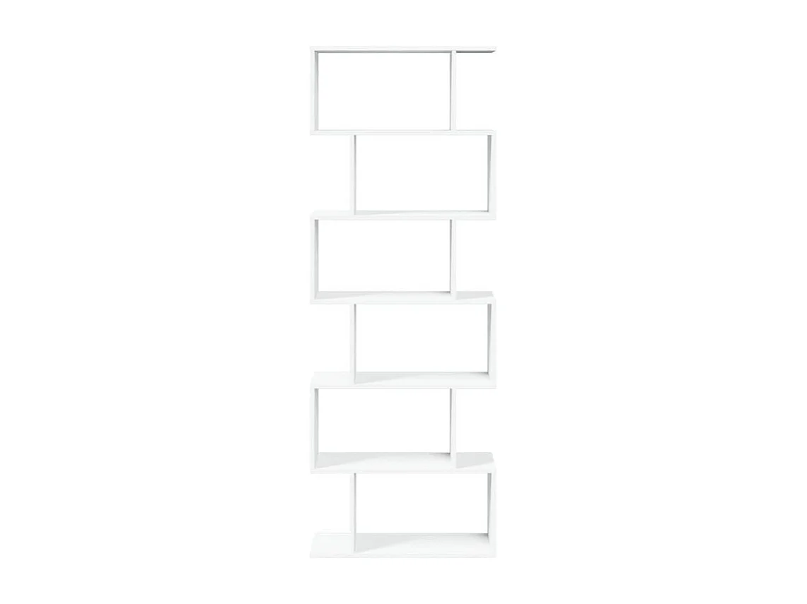 Étagère séparatrice de pièce à 6 niveaux blanc 70x24x193