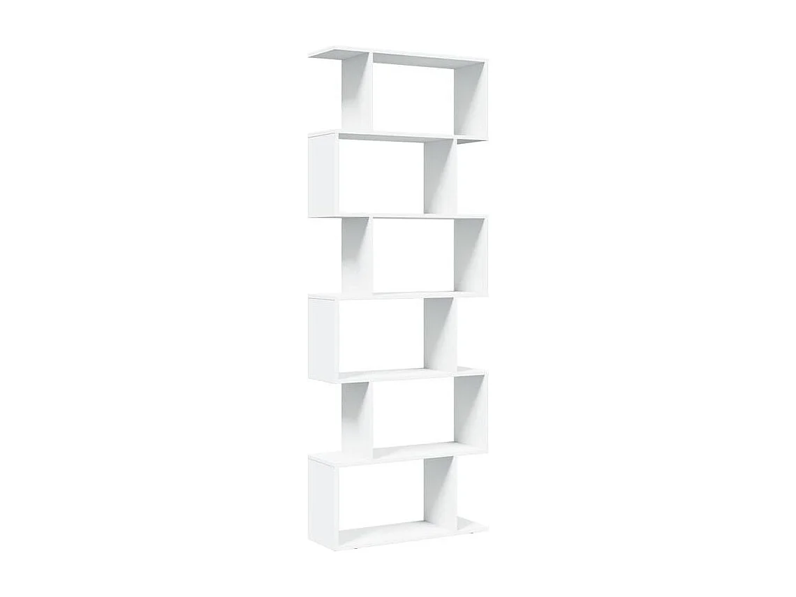 Étagère séparatrice de pièce à 6 niveaux blanc 70x24x193