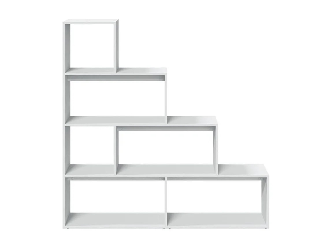 Étagère séparatrice de pièce à 4 niveaux blanc 143,5x29x143,5