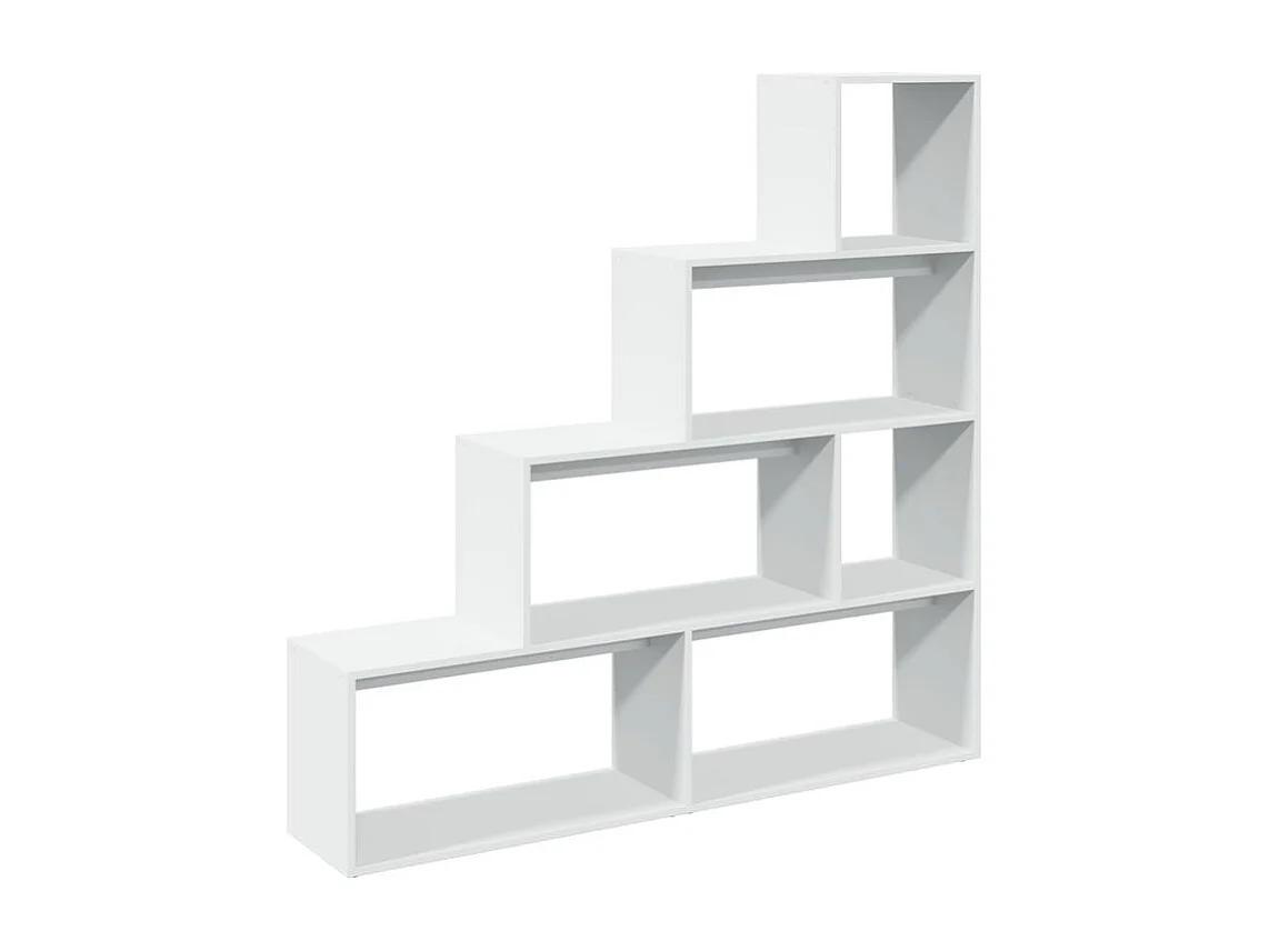 Étagère séparatrice de pièce à 4 niveaux blanc 143,5x29x143,5