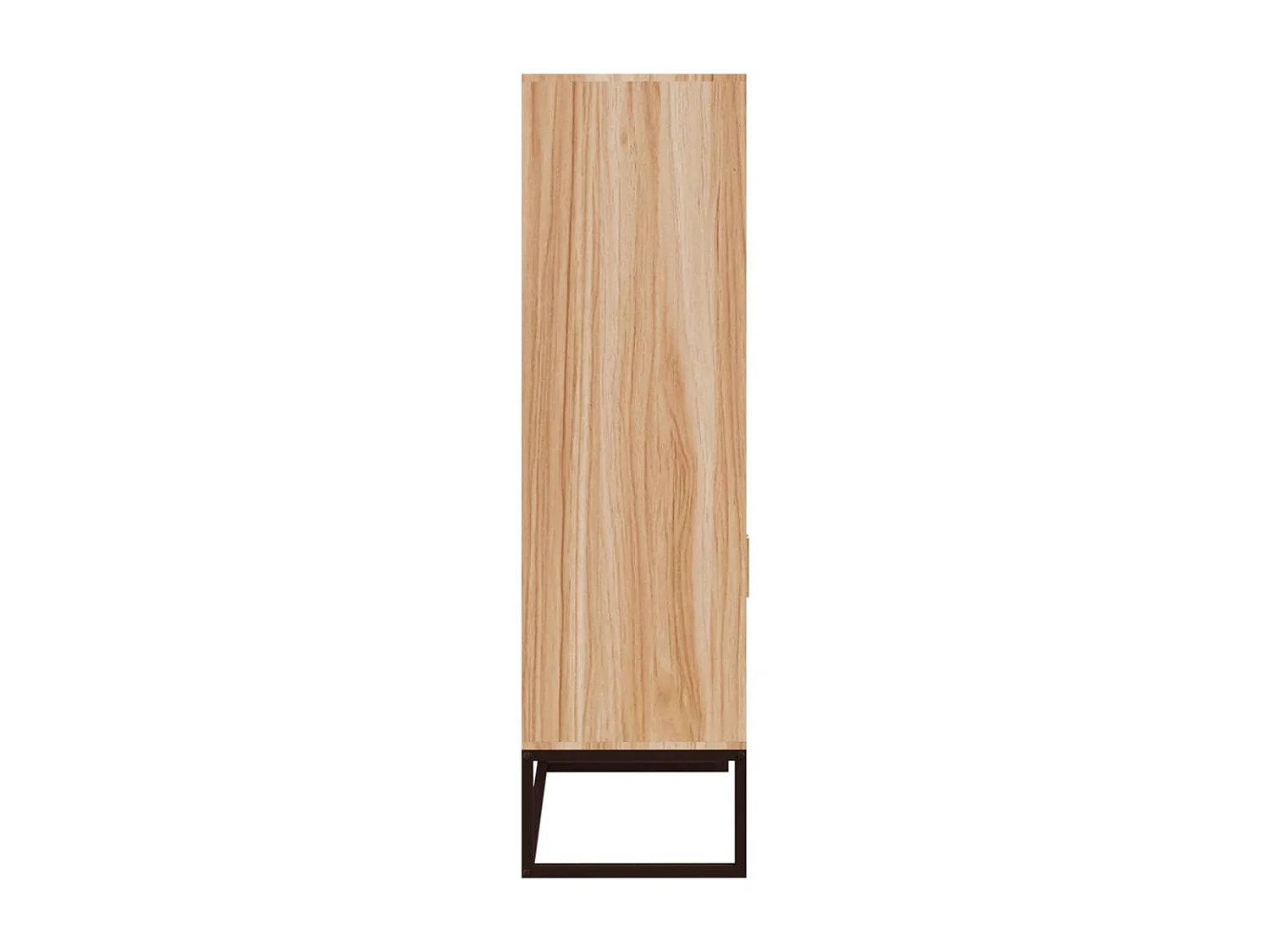 Meuble de rangement haut en bois et métal noir Korenza 60cm - 2 porte et 2 étagère-Naturel