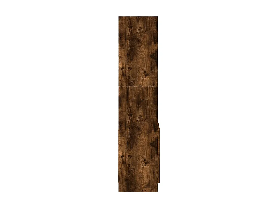 Bibliothèque multifonctionnelle en bois L92xH140xP33 – Collection Bibla-Marron fumé
