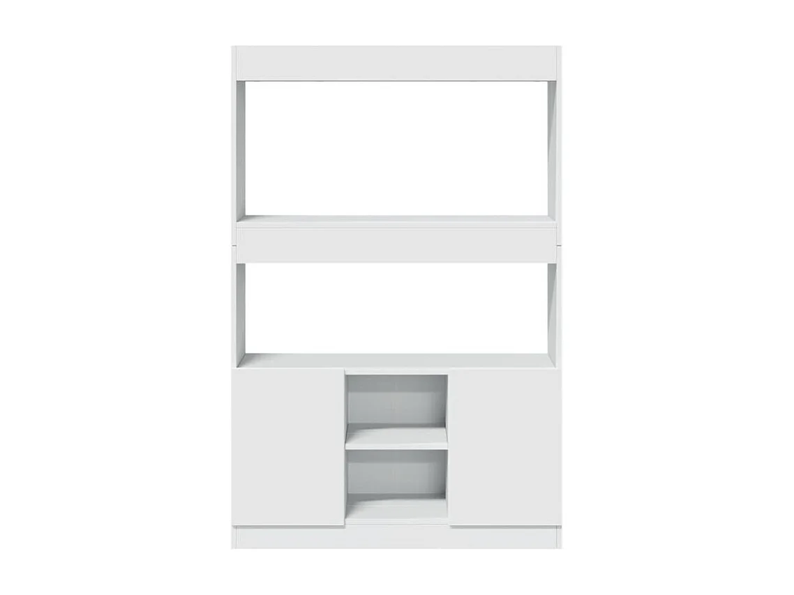 Bibliothèque multifonctionnelle en bois L92xH140xP33 – Collection Bibla-Blanc