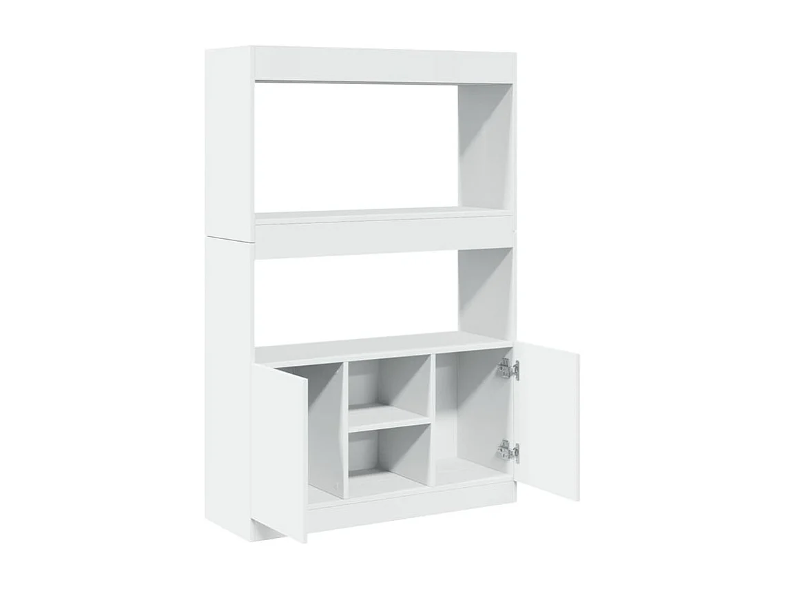 Bibliothèque multifonctionnelle en bois L92xH140xP33 – Collection Bibla-Blanc