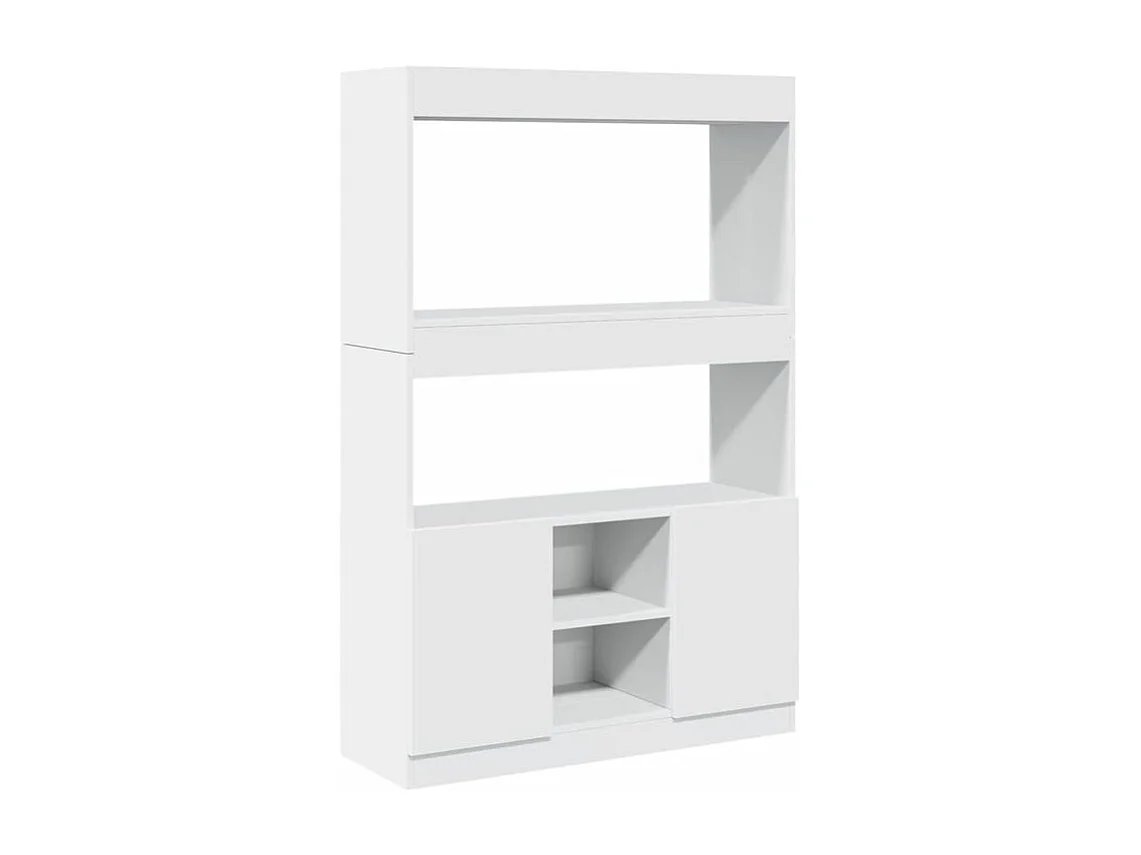 Bibliothèque multifonctionnelle en bois L92xH140xP33 – Collection Bibla-Blanc