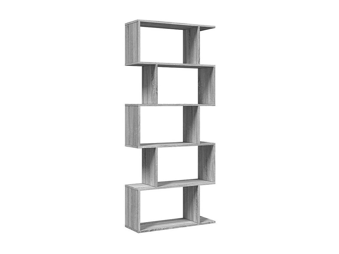 Étagère séparatrice de pièce 5 niveaux sonoma gris 70x24x161