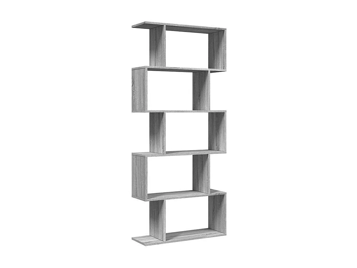Étagère séparatrice de pièce 5 niveaux sonoma gris 70x24x161