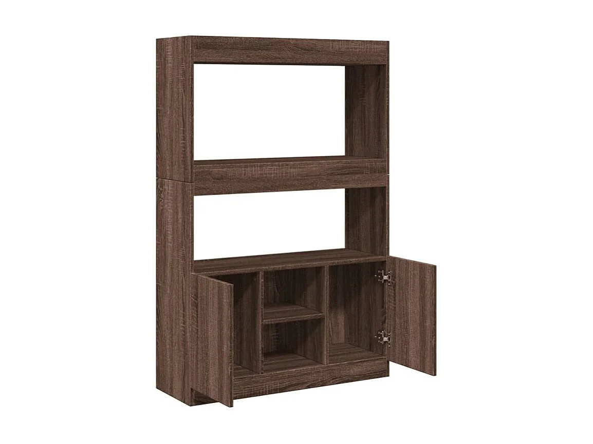 Bibliothèque multifonctionnelle en bois L92xH140xP33 – Collection Bibla-Noyer