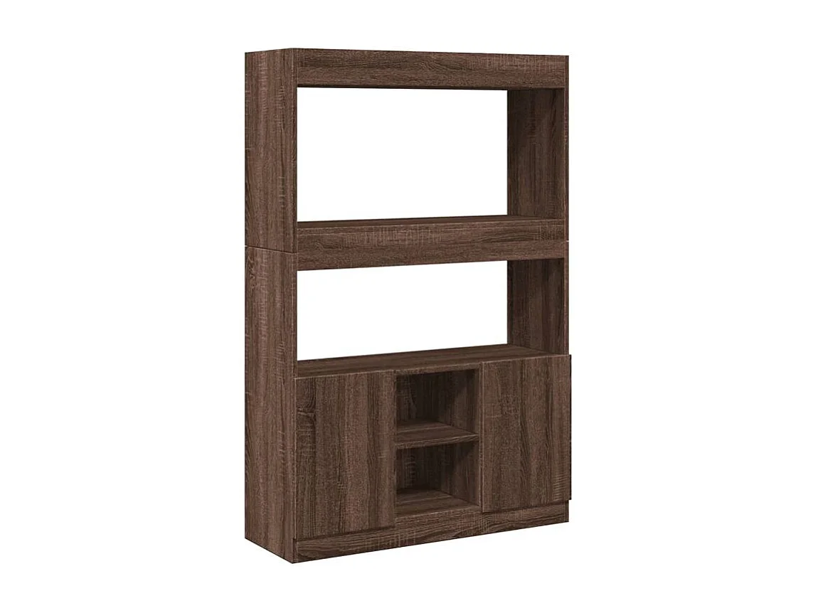 Bibliothèque multifonctionnelle en bois L92xH140xP33 – Collection Bibla-Noyer