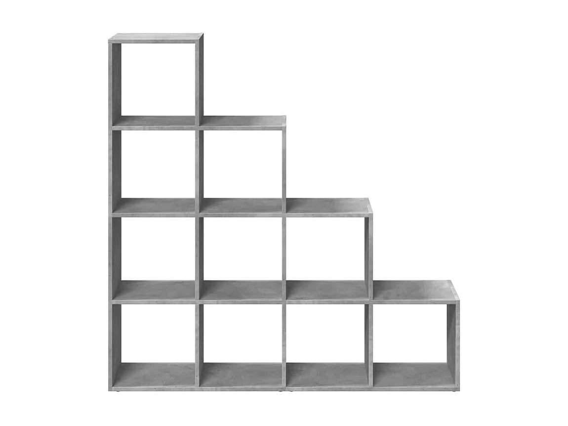 Étagère séparatrice de pièce à 4 niveaux gris béton