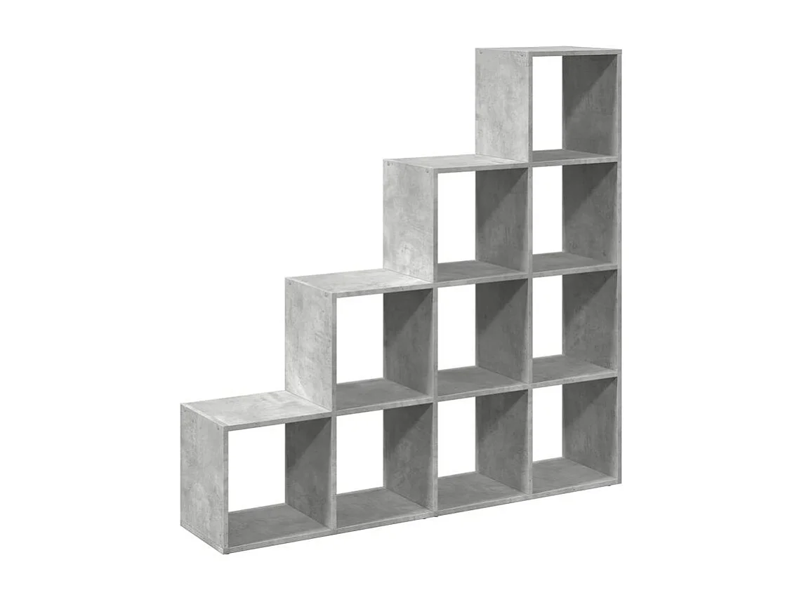 Étagère séparatrice de pièce à 4 niveaux gris béton