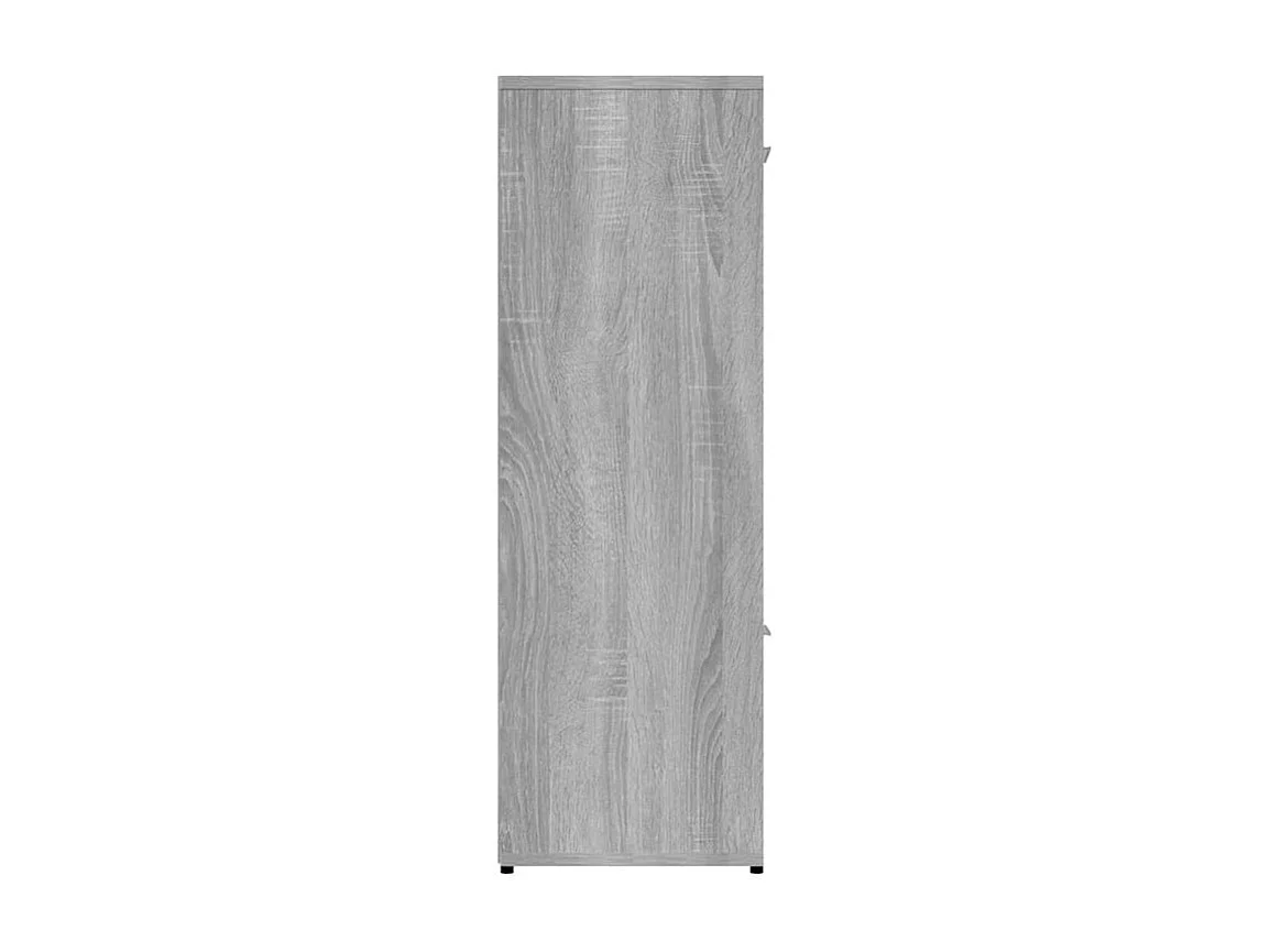 Bibliothèque étagère en bois Lozka 98cm - 4 niche 5 porte-Chêne gris